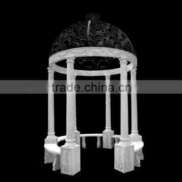 Garden Marble Gazebo with Beautifully Carved