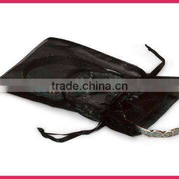 black drawstring small organza gift bags