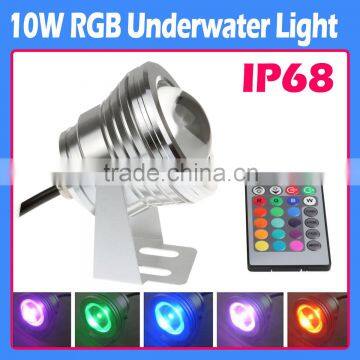 DC12V 10W RGB LED Underwater Light With Remote Controller Luminous Flux: 700-800lm, Waterproof Depth: 1-2m