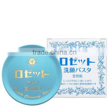 ROSETTE Facial Wash Pasta Blue Cleanser for Sensitive and Rough Skin 90g