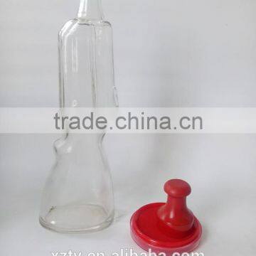 420ml gun-shaped white glass liquor empty drinking bottles