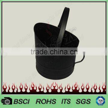 Hot selling excellent quality black steel coal bucket for fireplace