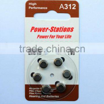 A312 Zinc air button cells / hearing aid battery