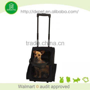 DXPB011Expandable carry on travel sling fashion airline dog carrier with wheels
