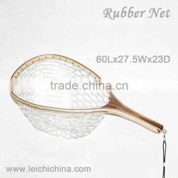 high quality wood frame rubber net landing net FL-08