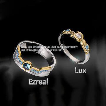 LOL ring League of Legends Game peripherals Character theme Ezreal Lux Sterling Silver 925 Fashion lovers ring