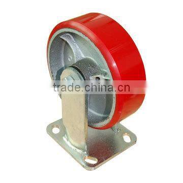 8'' pu fixed and swivel caster with bearing