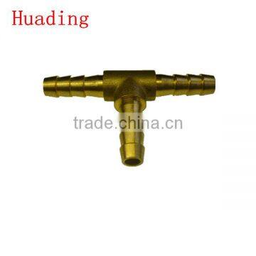 brass marterial ,brass T type hose barb connector with od10 12 14 mm ,brass hose