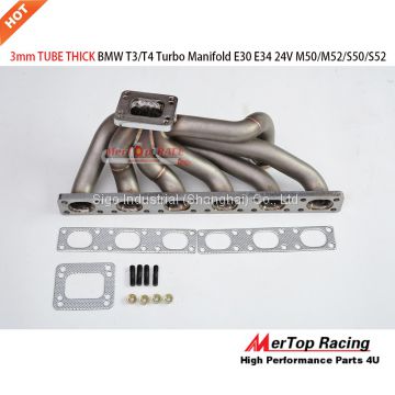 Mertop Race update 3mm Thick Top Mount T3/T4 Turbo Manifold for BMW E36 325 328 E30 E34 24V M50 M52 S50 S52