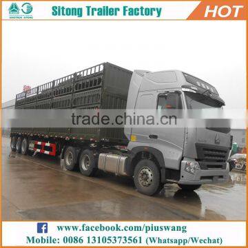 Factory Direct 3 Axles Stake Semi Trailer With Fence for Livestock / Beast / Cattle Transportation photo-2