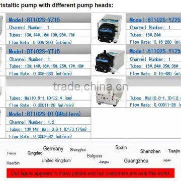 Easy-load Economic Price Peristaltic Pump BT102S With YZ25 Flow0.1667~280ml/min CE Peristaltic Pump photo-3