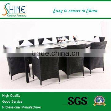 high quality rattan glass top dining table and chair SOF1038