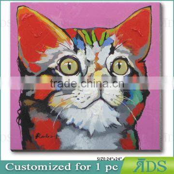 Hand Painted Abstract Butterfly Painting Pussy Cat Oil Painting photo-2