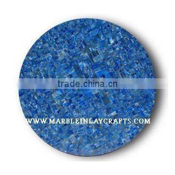 Deep Blue Semi Precious Stone Lapiz Lazuli Mosaic Table Top, Luxury Table Top