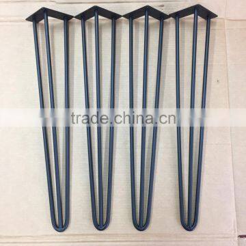 Low price factory diretly sell black 28 inch iron 3 rods metal hairpin leg