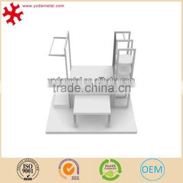 Metal MDF store furniture garment cloth display rack for retail shop