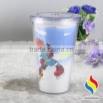 Double Wall 16 oz Plastic Tumbler With Paper Insert for Beverage photo-6