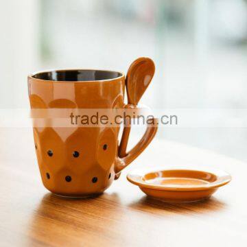 White Ceramic Coffee Mug With Dot photo-3