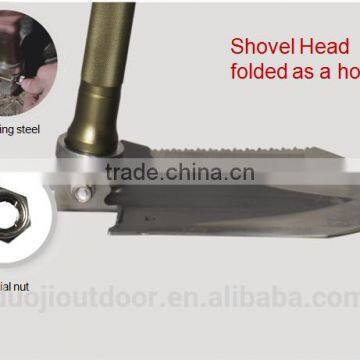 Long Lasting Outdoor Multi-function Backpacking Gear With Shovel Hoe Hammer Knife and Flashlight photo-4