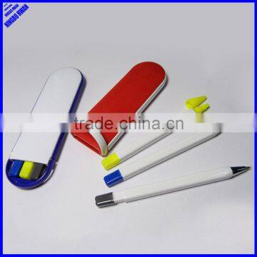 2014 promotional 3 in 1 highlighter pencil pen set