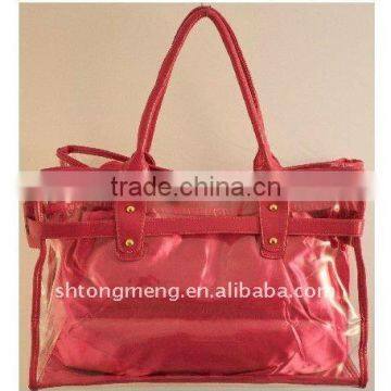 Clear Handbag with Removable Satin Insert&clear PVC tote bag(TM-PVC-003 2)