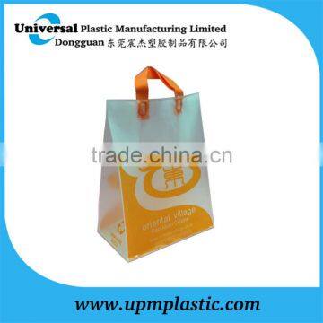 Personalized Oriental Village Flexo Printing Blockbottom Colored Soft Loop Handle pe Plastic Bag photo-4