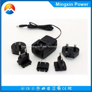 Wholesale interchangeable plug ac power adaptor 12 volt 1amp with EU UK AU US plug For home