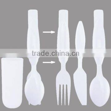 New Design Portable to Travel Food Grade Plastic Fork Spoon Set photo-4