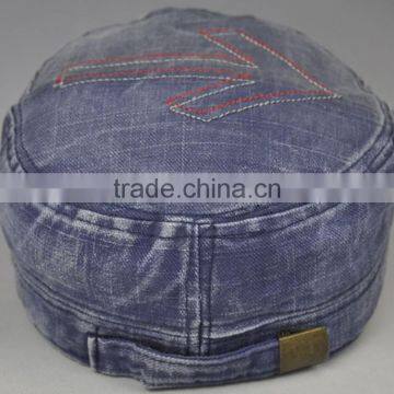 Shabby Denim Army Caps Custom Washed Military Hats With Your Own Design