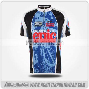 Sublimation 100% polyester china custom cycling jersey men