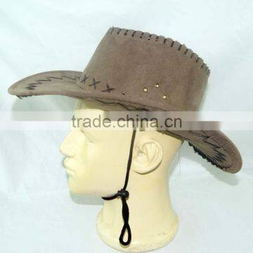 Brown Wool Felt Cowboy Hat, Wide Brim Sun Hat Top Quality photo-5
