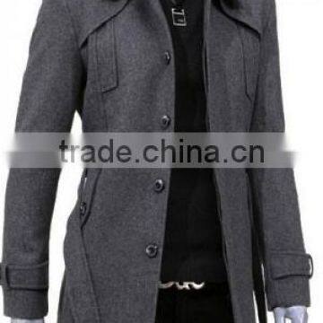 Man Slim Fit Long Style Wool Blend Jacket 2015 photo-2