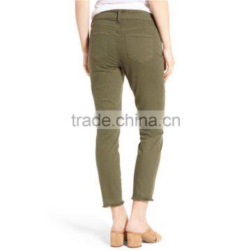 Nichelle Frayed Stretch Twill Ankle Pants photo-2
