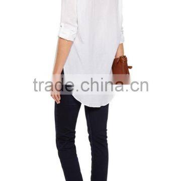 Outdoor Autumn Women White Cotton Shirt Customized photo-2