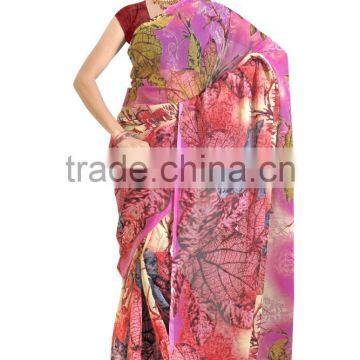 Digital Flower Printed Designer Styles Saree in Georgette Fabric photo-4