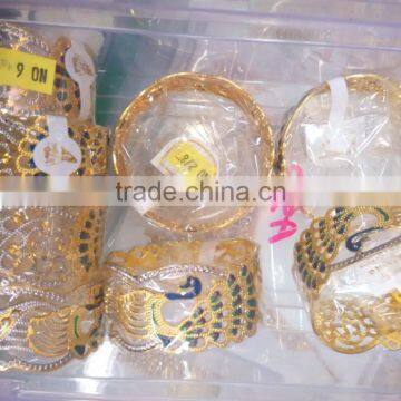 Peacock Design Enamel Broad Hand Carved Gold Plated BRACELET BANGLE KADA photo-2