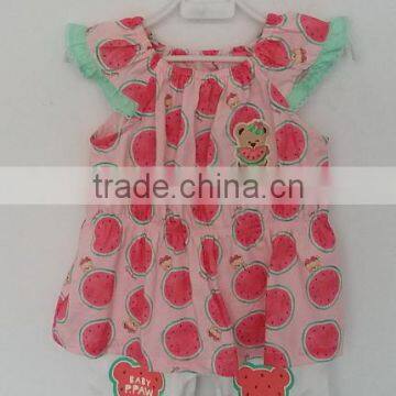 2016 Girls Summer Water Melon Printed Coat and Pant 2pcs Set