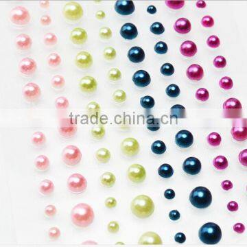 Wholesale Custom Diy Self Adhesive Acrylic Rhinestone Gem Pearl Sticker photo-3