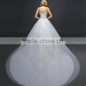 Sexy Bandeau Cream Crepe Empire Vintage Floor Length Princess Wedding Dress Bride Dress Formal Dress photo-2