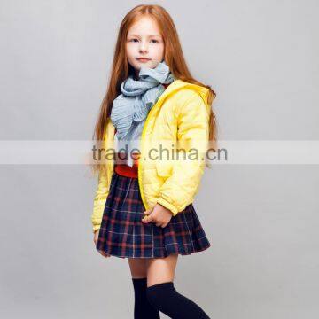 COOL KID ZONE 2016 winter baby clothes wholesale price girl coat children flowers jacket yellow coat for girl