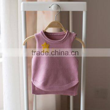 S32896W Toddler Baby Girls Floral Sleeveless Sweater Kids Children Kint Sweater Vest photo-2