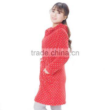 Heart Printing Hooded Zipper Unlined Upper Garment photo-2