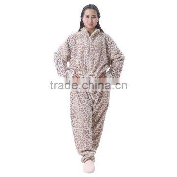 Women zipper leopard print onesie,pajamas