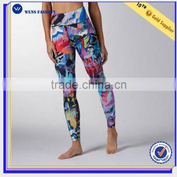 2017 New Deign High Waist Printing Yoga Sexy Tight Legging Women Sport Legging