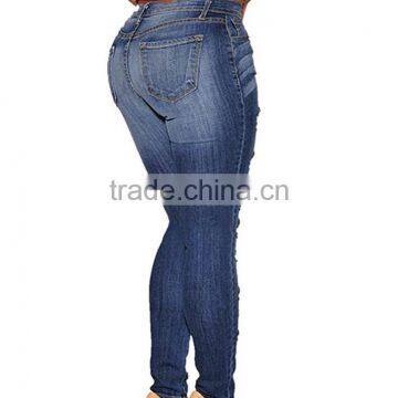 Sidefeel Women Casual Ripped Jeans Women Distressed Skinny Jeans