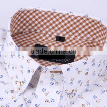 2017 Contrast Collar and Cuff Slim Fit Mens Shirt photo-4