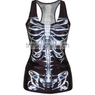Sublimation Overfull Printing Skeleton Sport Clothing Tank Top for Women