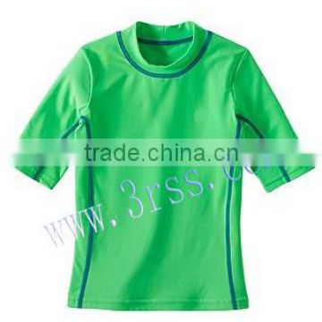 children's short sleeve rash t shirt green for boy