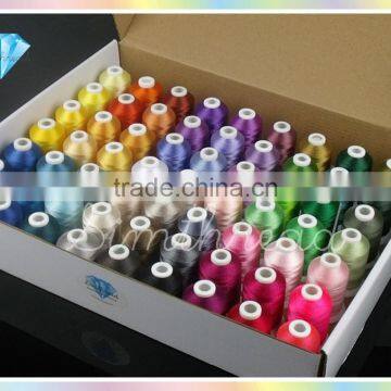 Wholesales 1000m mini-king spool 100% polyester embroidery thread for home embroidery machines