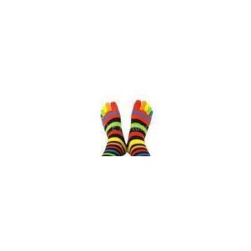 Novelty colorful seamless cute five long toe socks,ainbow toe socks for girl